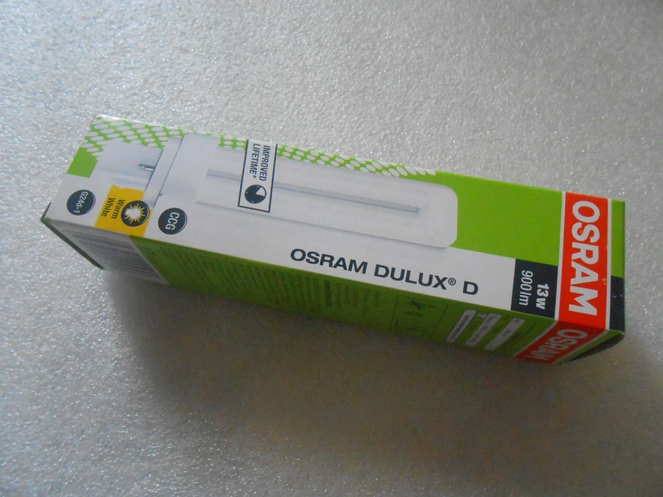 10 X Osram Dulux D 13W 830 G24D-1 Warm White Energy Saving Lamp - Image 1 of 4