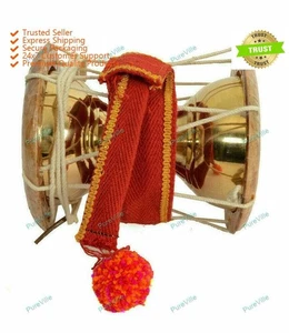 New Brass Material Udukai South Indian Style Drum Folk Musical Instruments Udukk - Picture 1 of 12