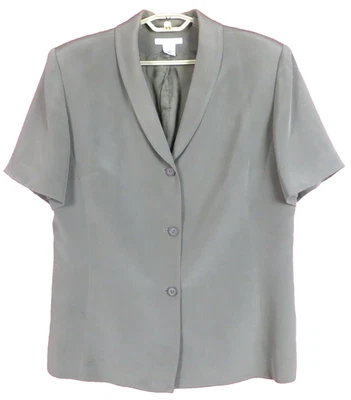 Chaqueta Blazer CJ1213 PRESTON & YORK Para Mujer Seda Manga Corta Verde Musgo Talla 18 Foto 1 de 4