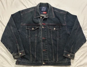 Vintage Karl Kani Jean Jacket Size XL Blue Denim Embroidered 90s Y2K Hip Hop - Picture 1 of 5