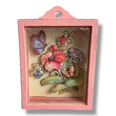 Layered Paper 3D Shadow Box Diorama Floral Small Frame Vintage 18” Dollhouse - Image 1 of 4