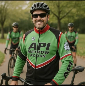 API mens Sponsored Cycling Jersey long sleeve xxl - Picture 1 of 4