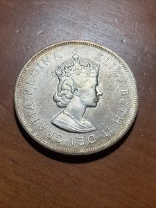 1959 Bermuda One Crown sterling silver coin BU Toned - Picture 1 of 3
