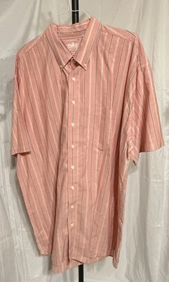 Cutter Buck Shirt Mens  Short Sleeve Button Down 3XLT  Pink Stripe - Image 1 of 4