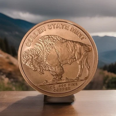 Buffalo Indian Head Round Coin .999 Fine Copper - Image 1 of 2
