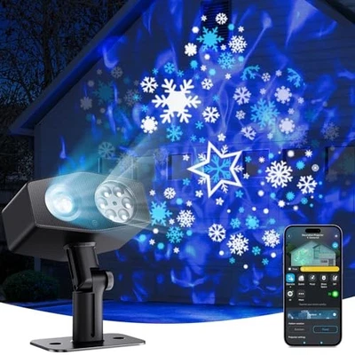 Govee LED Snowflake Projector Light, IP67 Waterproof, 180° Rotation, App Control - Image 1 of 4