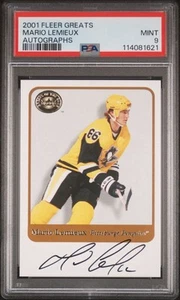 2001 Fleer Greats Of The Game - Mario Lemieux - Autographs - PSA 9 - Picture 1 of 2
