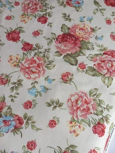 6 Metre Length Rose And Hubble Fabric Roses 115cm Wide - Picture 1 of 9