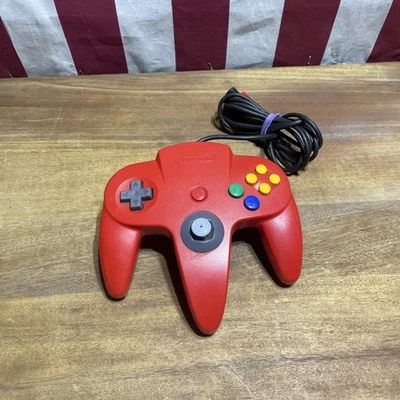 Auténtico Controlador Nintendo 64 Rojo OEM N64 ~ ¡PROBADO Y FUNCIONA!! Foto 1 de 3