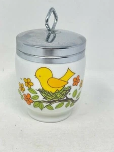 Vintage Lorrie Design Yellow Bird In Nest King Size Egg Coddler Porcelain Japan - Picture 1 of 9