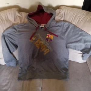 FC Barcelona Gray Sweatshirt Hoodie Size XL - Picture 1 of 8