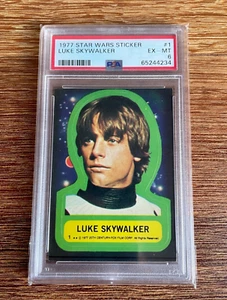 1977 Star Wars Topps Luke Skywalker Sticker #1 Graded PSA 6 EX-MT - Picture 1 of 10