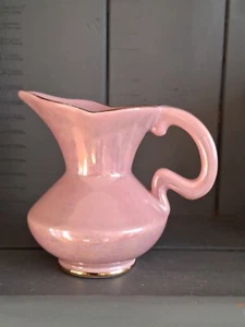Old Foley Pink Lustreware Jug Creamer 5413 James Kent Art Deco Goldtone - Picture 1 of 11