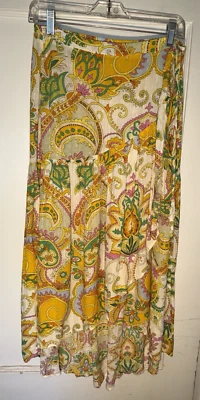 Haute Hippie Floral Funky Hippy Boho Ruffle Wrap Skirt Multicolor Size M - Image 1 of 4