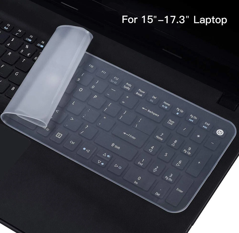 Universal Soft Slim Silicone Laptop Keyboard Skin Protector Cover for 14" 15" 17