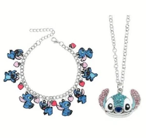 Disney Stitch Charm Bracelet and Necklace Set - Picture 1 of 3