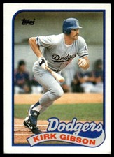 1989 Topps #340 Kirk Gibson Los Angeles Dodgers