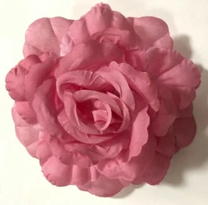 Large 4" Silk Rose Flower Pin Brooch Pink Baby Light Decor BUY 2 GET 2 - Picture 1 of 2