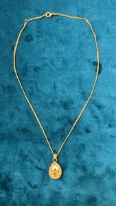 Vintage Givenchy Halskette mit Anhänger goldfarben champagnerfarben Kristall elegant 16 Zoll - Bild 1 von 7