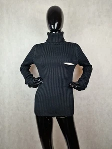 Joseph Rollkragenpullover schwarz gerippt Wollmischung Damen Gr. S Designer " - Bild 1 von 10