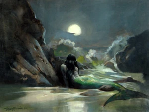 MERMAID SEA REVERIE! Oceanic Mike Hoffman Art Print SIGNED! - Picture 1 of 1