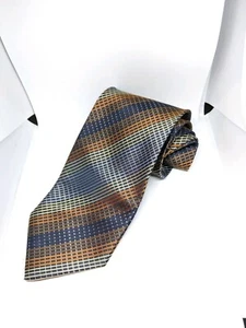 Roberto Villini Couture Mens Silk Tie Striped Necktie Classic Formal - Picture 1 of 5