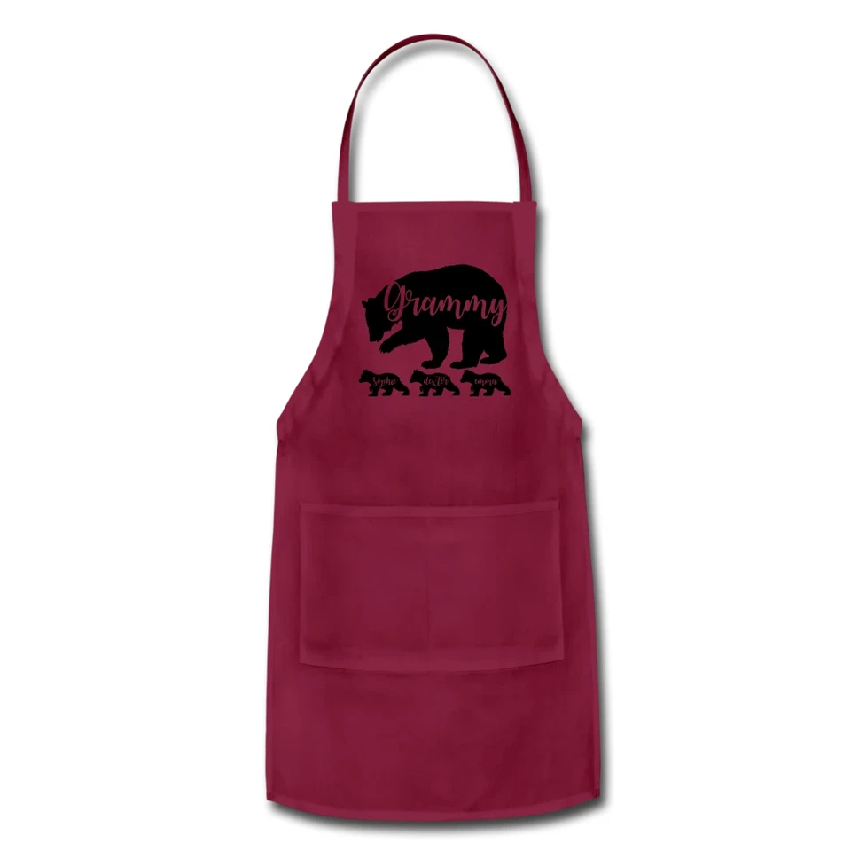 Personalized Grammy Bear Apron With Kids Names - Grammy Apron - Grammy Gift - Image 1 of 1