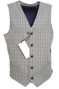 Grandfather Gilet Scotch & Soda Classic Check Structure Gilet Size L 154926 - Picture 1 of 10