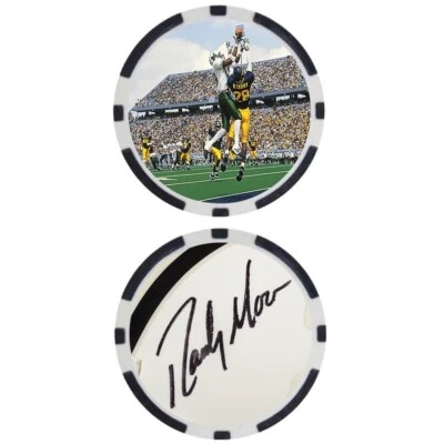 Chip Randy Moss Marshall Salón de la Fama del Fútbol Universitario - FIRMADO Foto 1 de 2