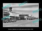 Old Postcard Size Photo Barstow California View Of The Main St & Stoes C1940