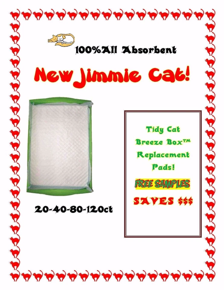 40 Jimmie Cat Pads for the Tidy Cat Breeze Box Free Samples Why Pay More