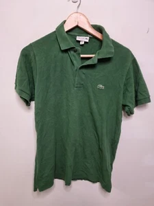 lacoste shirt size small green collared cotton button up short sleeve - Picture 1 of 7