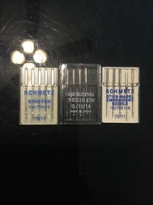3 Packs 14 Sewing Machine Needles Various Needles Stretch, Quilting & Embroidery - Picture 1 of 4