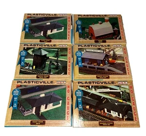 plasticville ho scale buildings Lot Of 6 With Extra - Picture 1 of 14