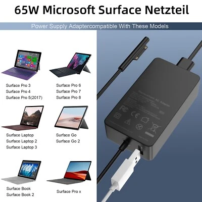 Microsoft Surface Netzteil Ladegerät 65W 15V 4A für Surface Pro X 3 4 5 6 7 8 9 - Bild 1 von 4