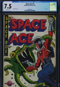 SPACE ACE #5 (#1) - A-1 #61 - CGC-7.5, OW - ME - Great cover - Golden Age - Picture 1 of 3
