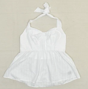NEW Torrid Women's Blouse V Neck Striped Polyester White Plus Size 0 Halter - Picture 1 of 8