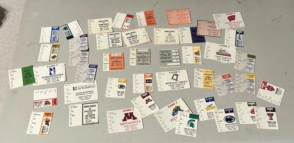 Lot of 40 Ohio State NCAA Big Ten Original Football Ticket Stubs 80’s 90’s 00’s - Image 1 of 4