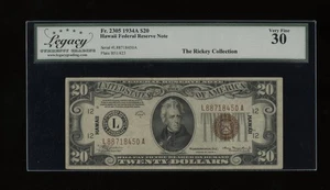 DBR 1934-A $20 FRN Hawaii Fr. 2305 Legacy 30 Serial L88718450A - Picture 1 of 2