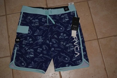 Pantalones cortos de 17 pulgadas RVCA púrpura (azul)/turquesa talla 30 nuevos con etiquetas para niños Foto 1 de 3