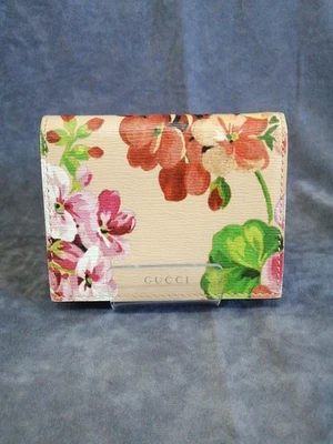 GUCCI Tarjetero 2067 Beige Patrón Floral Japón Foto 1 de 4