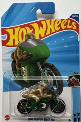 2025 Hot Wheels MOTO 5/5 SECRET TREASURE HUNT 1966 Triumph Tiger 100 235/250 Int - Image 1 of 2