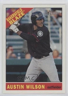 2015 Topps Heritage Minor League Edition Gum Damage Back Austin Wilson #28 - Image 1 of 2