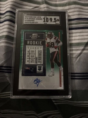 2020 Contenders Optic Anfernee Jennings Green Pulsar Rookie Ticket Auto /27 #178 - Image 1 of 2