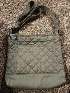 Lands' End gesteppte Handtasche olivgrün verstellbarer Riemen Top Zustand - Bild 1 von 10