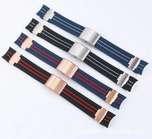 22mm Rubber Watch Strap for Ulysse Nardin 263 Marine Diver Replacement Band - Picture 1 of 31