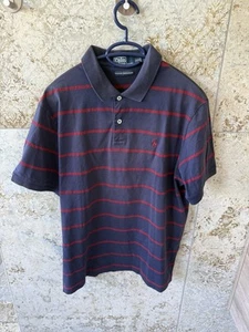 Ralph Lauren Polo M Herren Blau Rot Gestreift Vintage Moisture Management - Bild 1 von 8