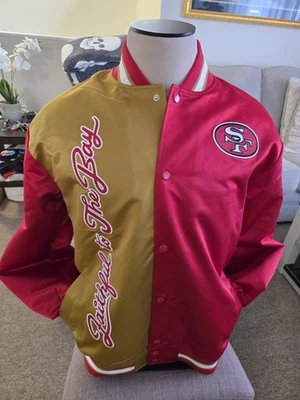 Mitchell And Ness Satin San Francisco 49ers Jacket Faithful To The Bay Size L - Image 1 of 4