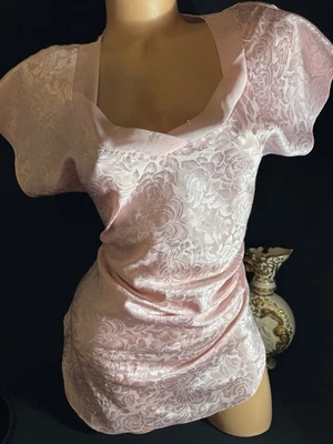 De Colección Satén Brillante PInk Vestido Vestido Camisón Babydoll Camisón Camisa para Dormir Túnica Top Foto 1 de 4