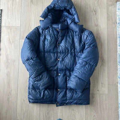 Chaqueta De Colección Eddie Bauer Kara Koram Hombres M Azul Puffer Parka Con Capucha Plumón de Ganso Foto 1 de 4